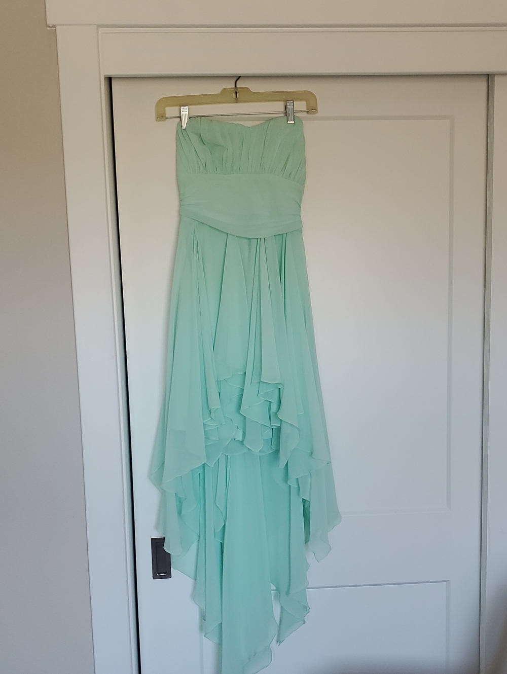 Windsor Strapless Mint Green High-Low Chiffon Dress